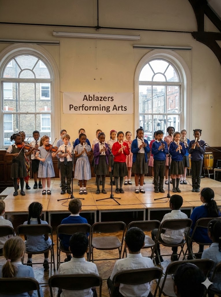 Students showcasing their dance skills in a vibrant performance